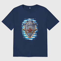 Мужская футболка оверсайз Тельняшка ВДВ - Никто кроме Нас