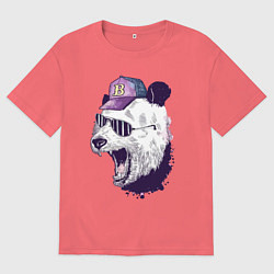 Футболка оверсайз мужская Cool panda!, цвет: коралловый