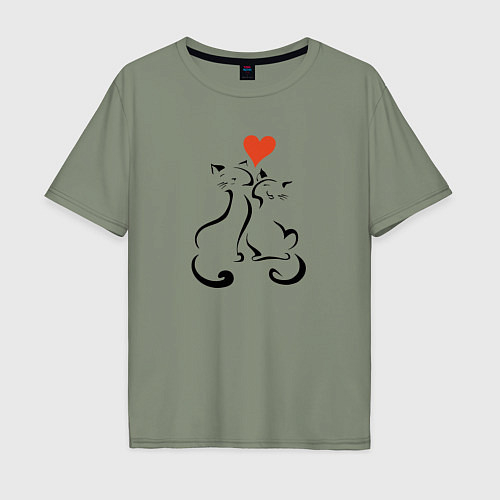 Мужская футболка оверсайз Влюбленныекотэ / Авокадо – фото 1