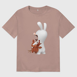 Мужская футболка оверсайз Бешеный кролик и курица