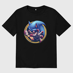 Мужская футболка оверсайз Sonic Exe Horror