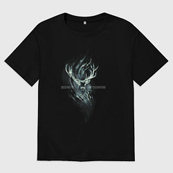 Футболка оверсайз мужская Мой патронус - ОЛЕНЬ, цвет: черный