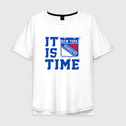 Футболка оверсайз мужская It is New York Rangers Time Нью Йорк Рейнджерс, цвет: белый