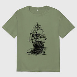 Футболка оверсайз мужская Pacific ocean Frigate, цвет: авокадо