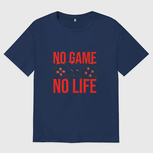 Мужская футболка оверсайз No game no life / Тёмно-синий – фото 1
