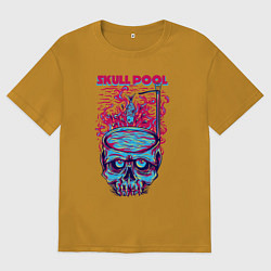 Мужская футболка оверсайз Череп с бассейном