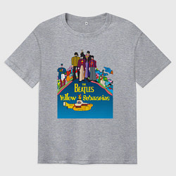 Мужская футболка оверсайз The Beatles on a Yellow Submarine