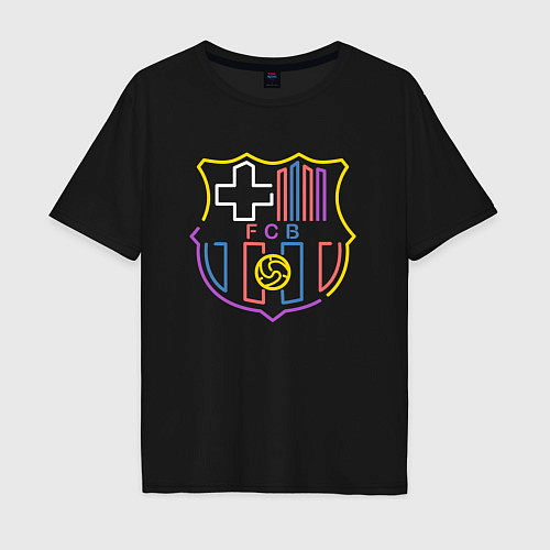 Мужская футболка оверсайз FC Barcelona - Multicolor 2022 / Черный – фото 1