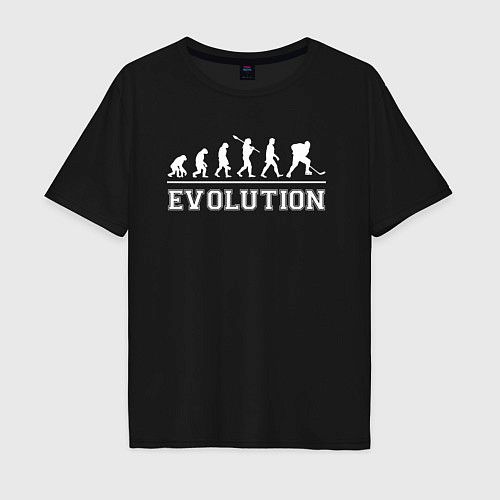 Мужская футболка оверсайз HOCKEY EVOLUTION ХОККЕЙ ЭВОЛЮЦИЯ / Черный – фото 1