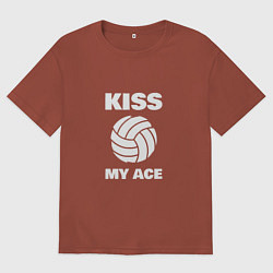 Футболка оверсайз мужская Kiss - My Ace, цвет: кирпичный