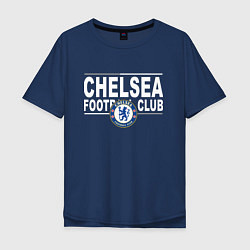Футболка оверсайз мужская Chelsea Football Club Челси, цвет: тёмно-синий
