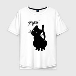 Мужская футболка оверсайз Кошка Луна Meow