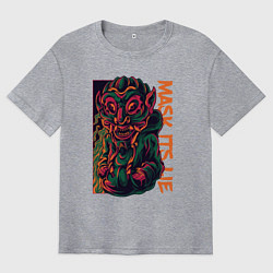 Футболка оверсайз мужская Ложь в маске, цвет: меланж