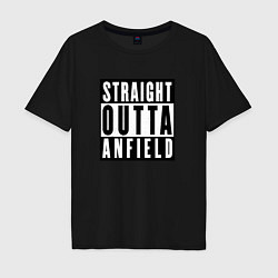 Футболка оверсайз мужская Liverpool Straight Outta Anfield Ливерпуль, цвет: черный