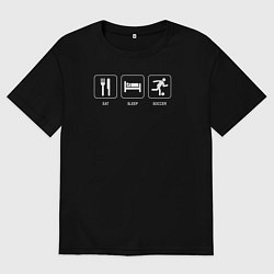 Мужская футболка оверсайз Есть Спать Футбол