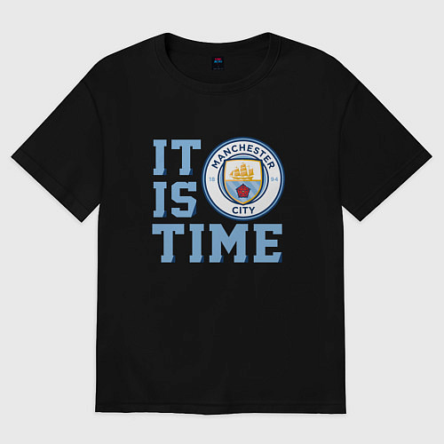 Мужская футболка оверсайз It is Manchester City Time / Черный – фото 1