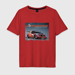 Футболка оверсайз мужская Mazda Motorsports Development, цвет: красный
