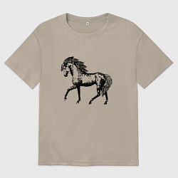 Мужская футболка оверсайз Мустанг Лошадь