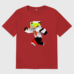 Футболка оверсайз мужская Minecraft Video game!, цвет: красный