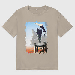 Мужская футболка оверсайз Warrior of desert