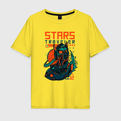 Футболка оверсайз мужская Звёздный путешественник, цвет: желтый