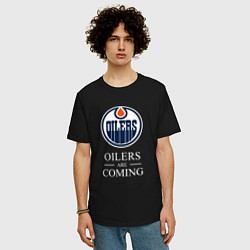 Футболка оверсайз мужская Edmonton Oilers are coming Эдмонтон Ойлерз, цвет: черный — фото 2