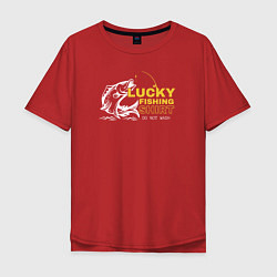 Футболка оверсайз мужская Счастливая рыбацкая футболка не стирать, цвет: красный
