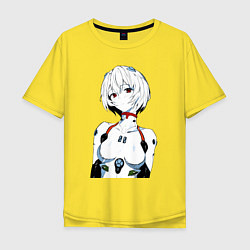 Футболка оверсайз мужская Рей Аянами Rei Ayanami Ева Евангелион, цвет: желтый