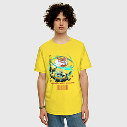 Футболка оверсайз мужская Асуна в деле, цвет: желтый — фото 2