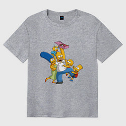 Футболка оверсайз мужская Simpsons donuts, цвет: меланж