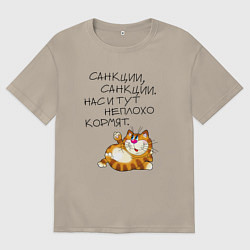 Мужская футболка оверсайз Нас и тут неплохо кормят