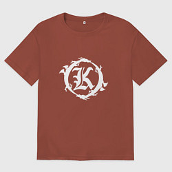 Футболка оверсайз мужская Кукрыниксы логотип, цвет: кирпичный