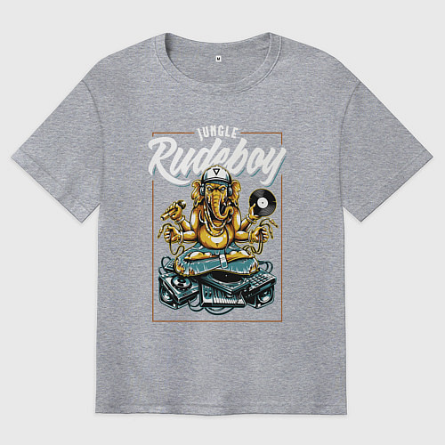 Мужская футболка оверсайз Rudeboy / Меланж – фото 1