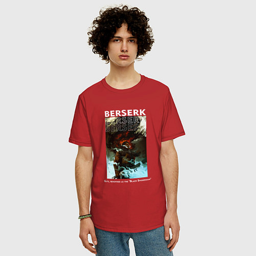 Мужская футболка оверсайз Evil Berserk / Красный – фото 3