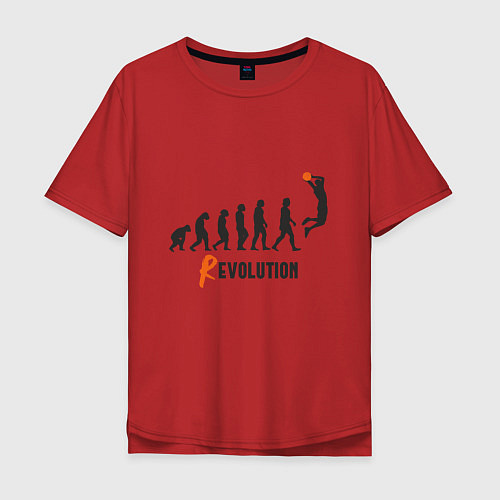 Мужская футболка оверсайз Баскетбольная революция / Красный – фото 1