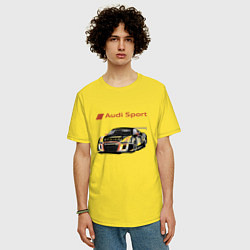 Футболка оверсайз мужская Audi Motorsport Racing team, цвет: желтый — фото 2