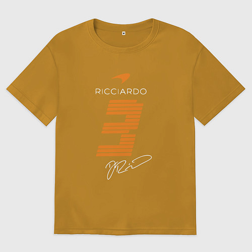 Мужская футболка оверсайз Ландо Норрис 4 формула / Горчичный – фото 1