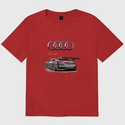Футболка оверсайз мужская Audi Racing team, цвет: красный