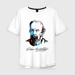 Мужская футболка оверсайз Достоевский автограф