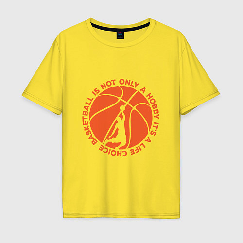 Мужская футболка оверсайз Баскетбол - Выбор жизни / Желтый – фото 1