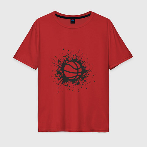 Мужская футболка оверсайз Basketball Splash / Красный – фото 1
