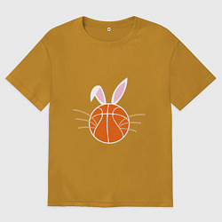Футболка оверсайз мужская Basketball Bunny, цвет: горчичный