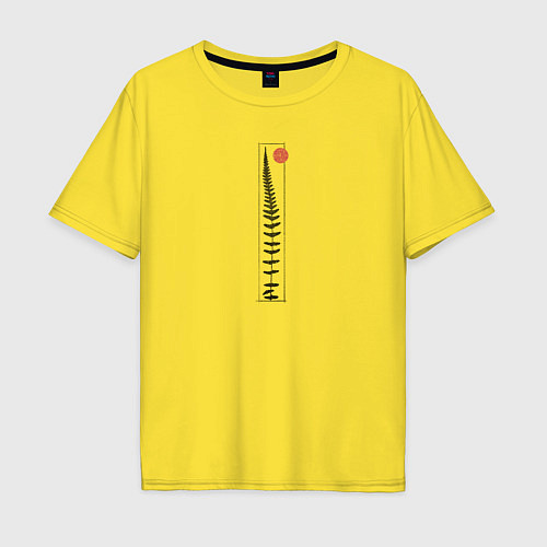 Мужская футболка оверсайз Минимализм и Папоротник Номер Три / Желтый – фото 1