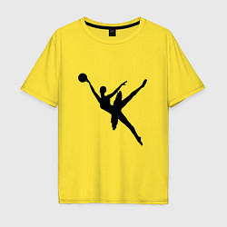 Футболка оверсайз мужская Балет - Баскетбол, цвет: желтый
