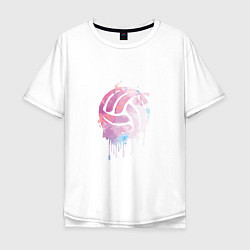 Футболка оверсайз мужская Volleyball Colors, цвет: белый