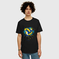 Футболка оверсайз мужская Volleyball Splash, цвет: черный — фото 2