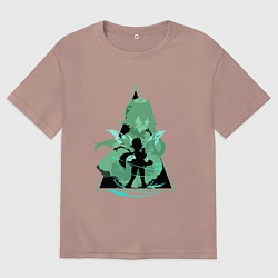 Футболка оверсайз мужская Геншин Impact SucroseСахароза, цвет: пыльно-розовый