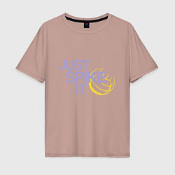 Футболка оверсайз мужская Just Spike It, цвет: пыльно-розовый