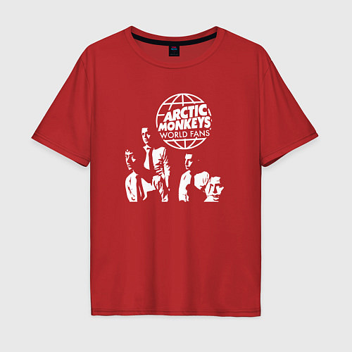 Мужская футболка оверсайз Arctic Monkeys арктик манкис / Красный – фото 1
