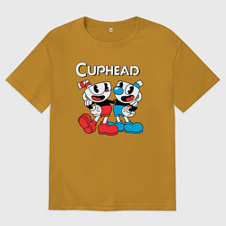 Мужская футболка оверсайз Cuphead Чашечки